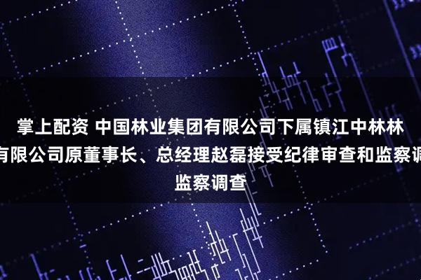 掌上配资 中国林业集团有限公司下属镇江中林林业有限公司原董事长、总经理赵磊接受纪律审查和监察调查